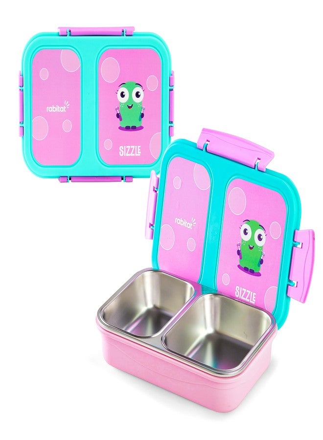 rabitat Yumzee Stainless Steel Lunch Box | 1+1 Year Brand Warranty | Tiffin Box for School | Lunch Box for Kids Boys & Girls | BPA Free, Leakproof & Durable Bento Design | 750 ml | Sizzle - Image 1